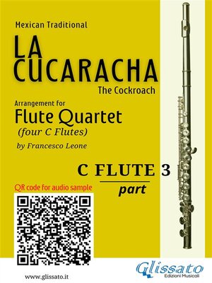 cover image of Flute 3 part of "La Cucaracha" for Flute Quartet